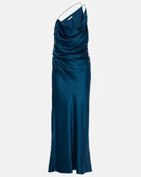 The Sei One-Shoulder-Maxikleid aus Seidensatin Blau