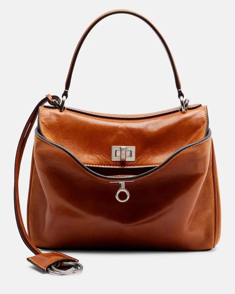 Balenciaga Tote Bag Rodeo Mini aus Leder Braun