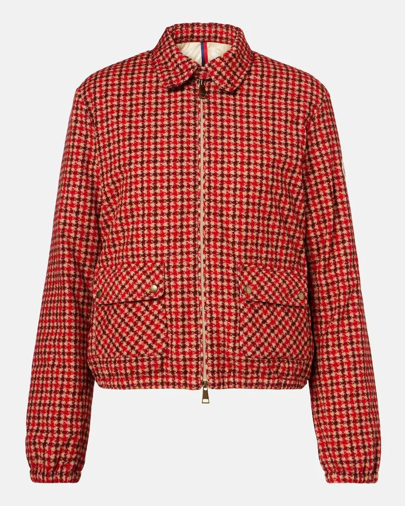 Moncler Daunenjacke Lanset aus Baumwoll-Cord Rot
