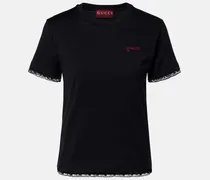 T-Shirt aus Baumwoll-Jersey mit Spitze