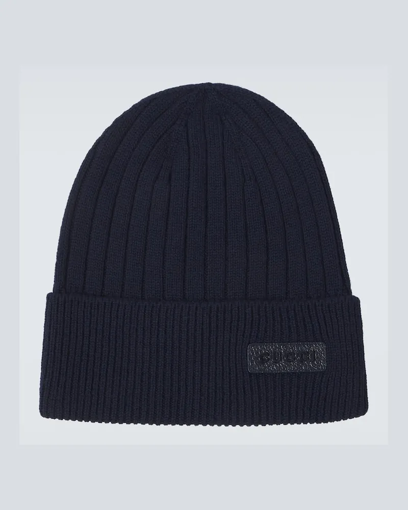 Gucci Mütze aus Rippstrick Blau