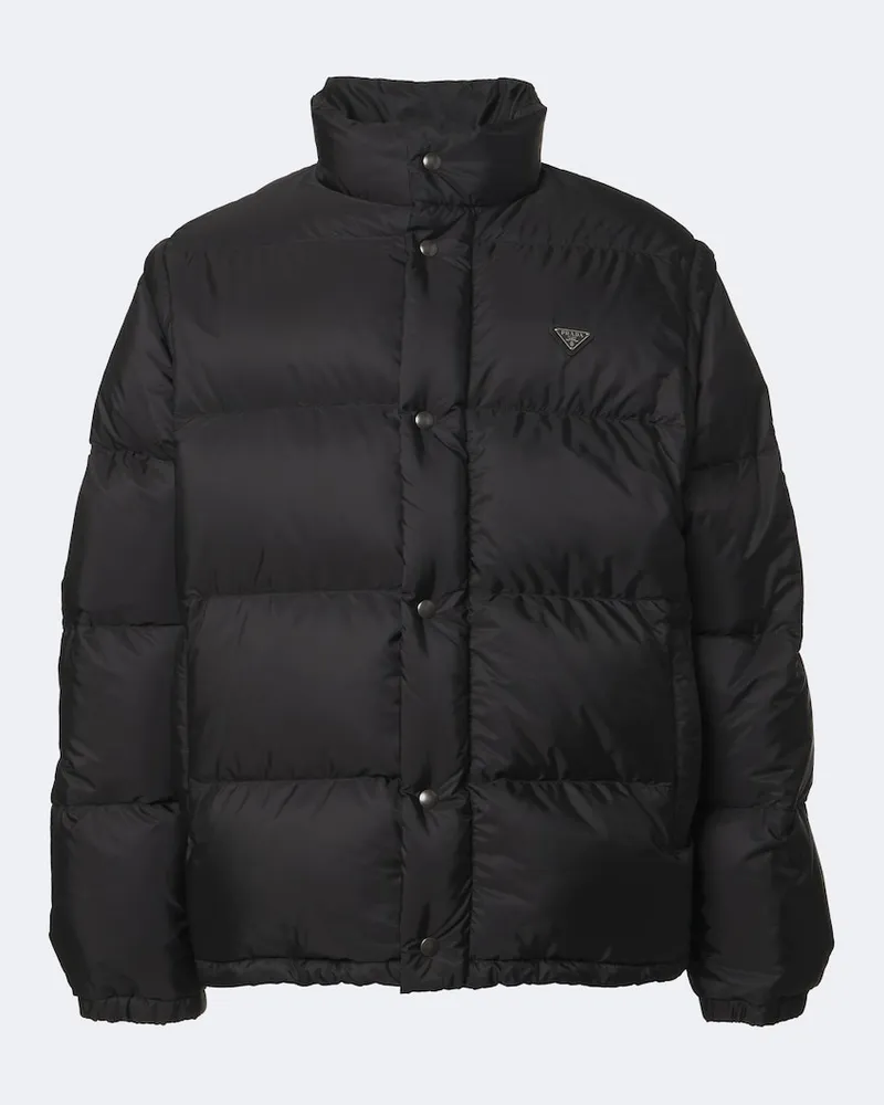 Prada Daunenjacke aus Re-Nylon Schwarz