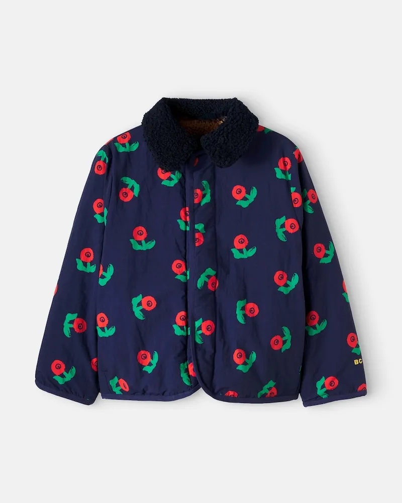 BOBO CHOSES Wendbare Jacke Stamp Bloom mit Teddyfleece Multicolor