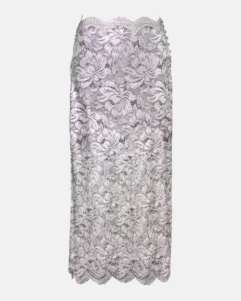 Paco Rabanne Midirock aus Spitze Silber