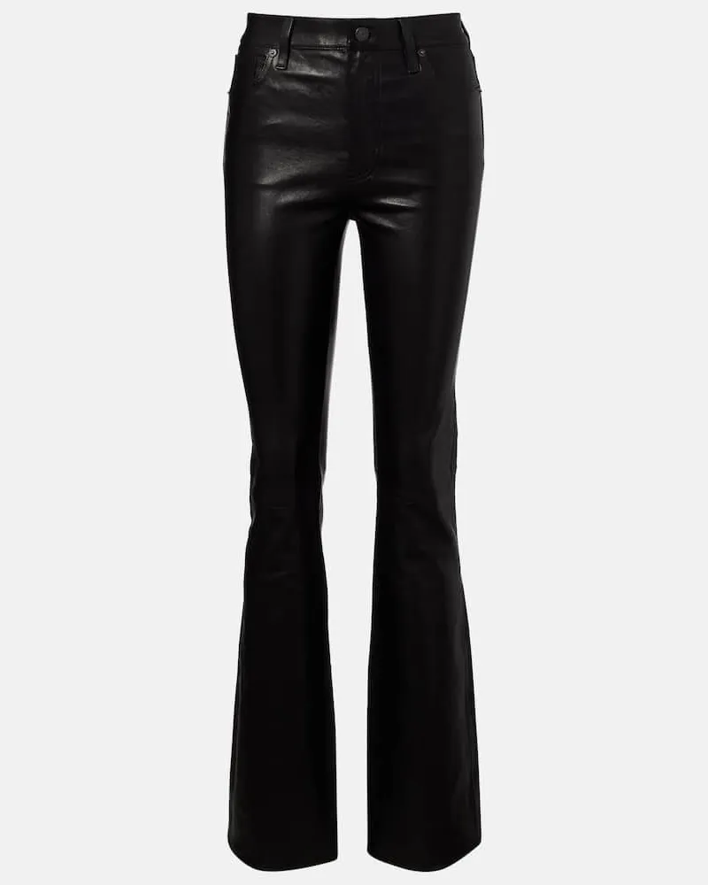 Frame Denim Schlaghose Reboot aus Leder Schwarz