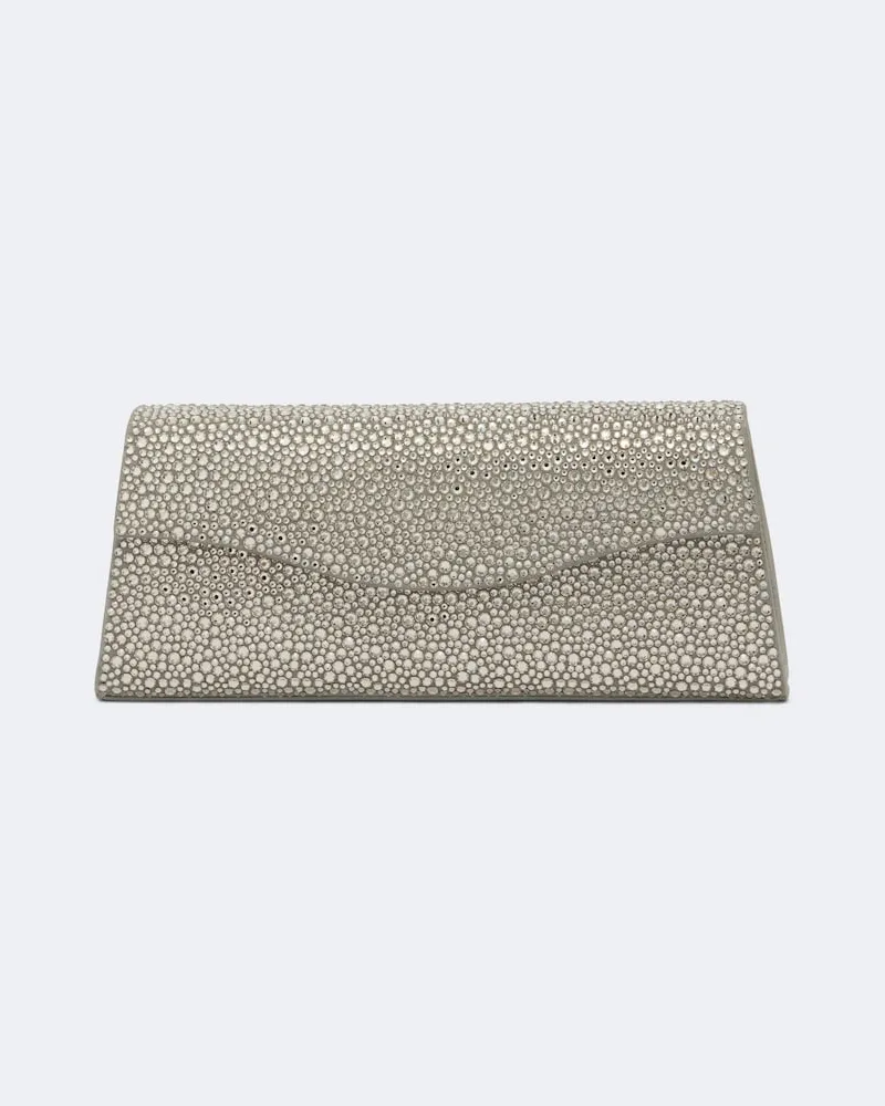 Elie Saab Clutch The Midnight aus Veloursleder Silber
