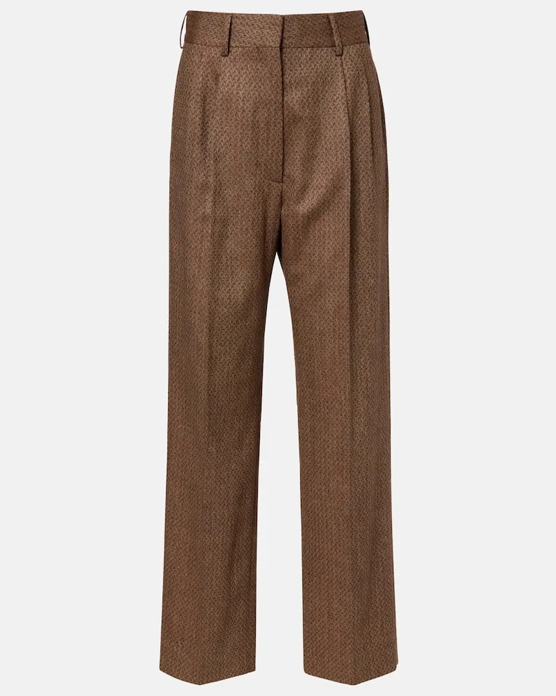 Blazé Milano Blazé Milano Weite Hose Amel aus Seide und Wolle Braun