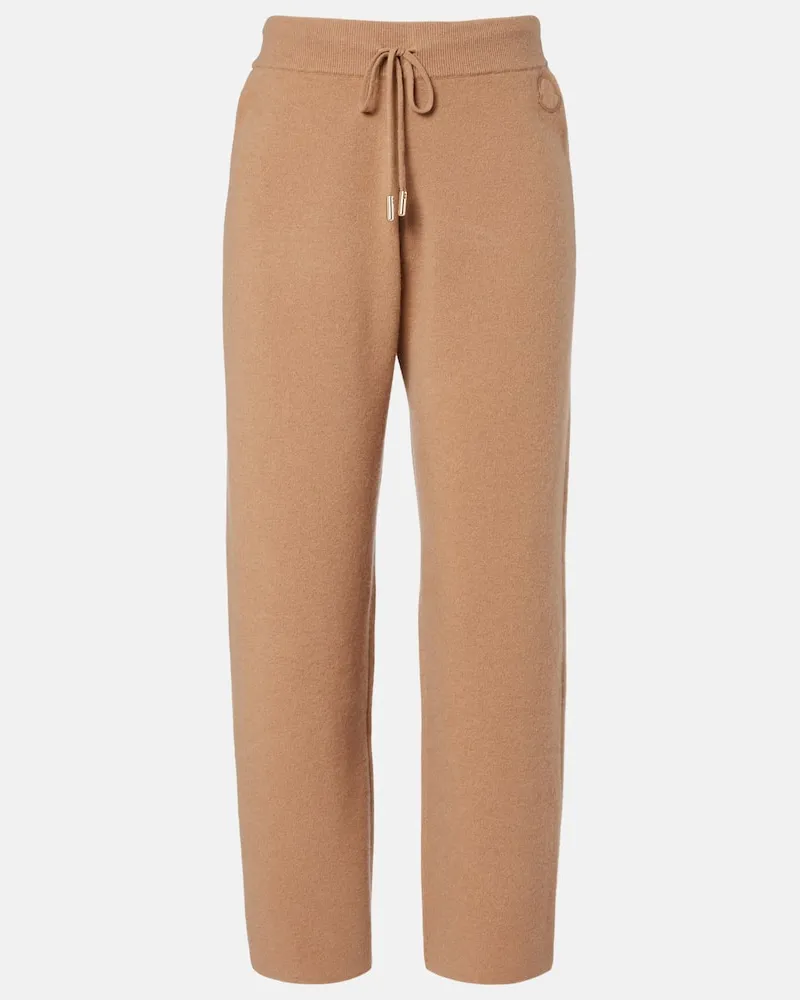 Moncler Jogginghose aus Wolle und Kaschmir Beige