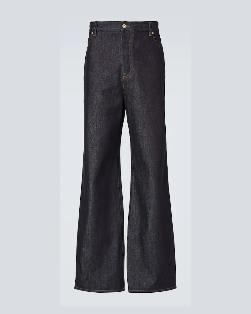 Loewe High-Rise Wide-Leg Jeans Blau