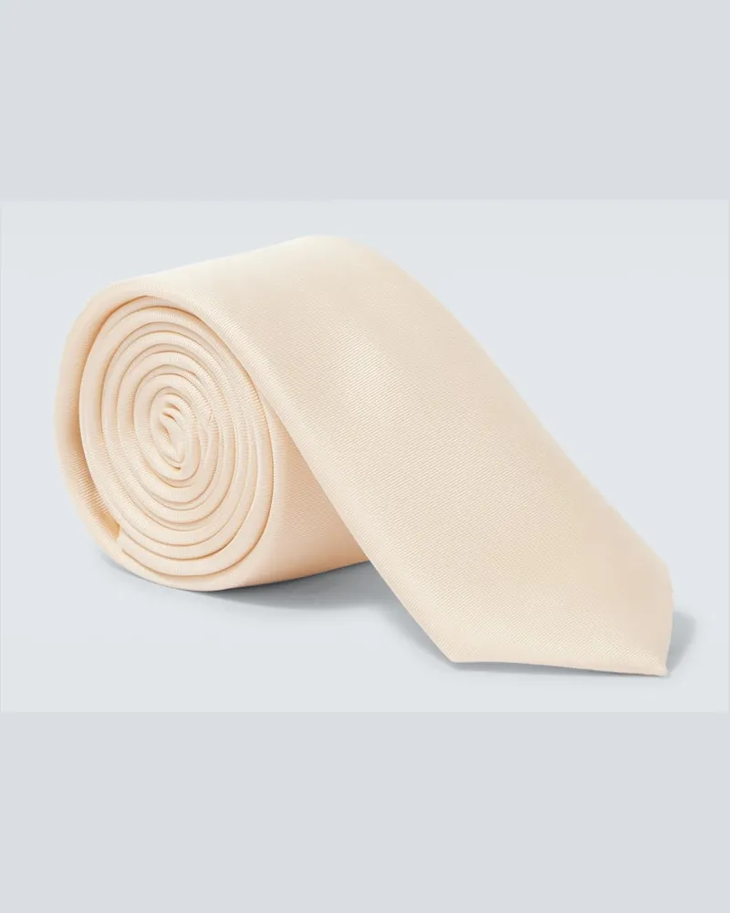 Dolce & Gabbana Krawatte aus Seiden-Twill Beige