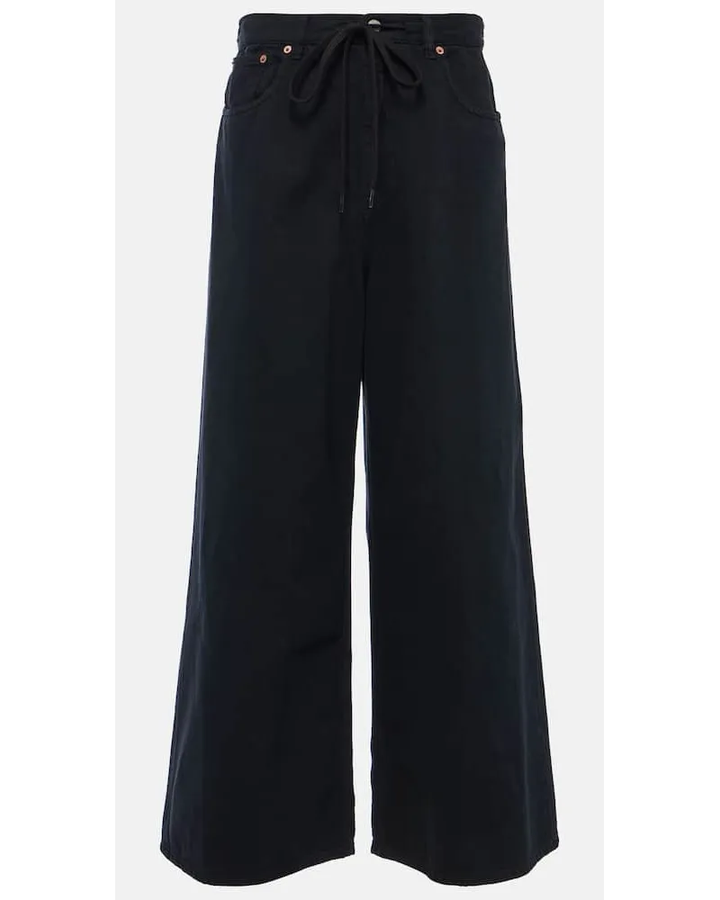 Maison Margiela High-Rise Wide-Leg Jeans Schwarz