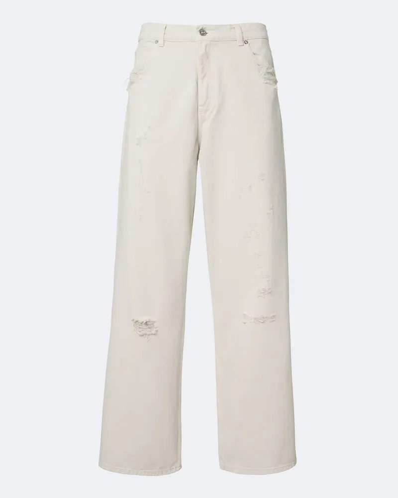Our Legacy Distressed Wide-Leg Jeans Vast Cut Beige