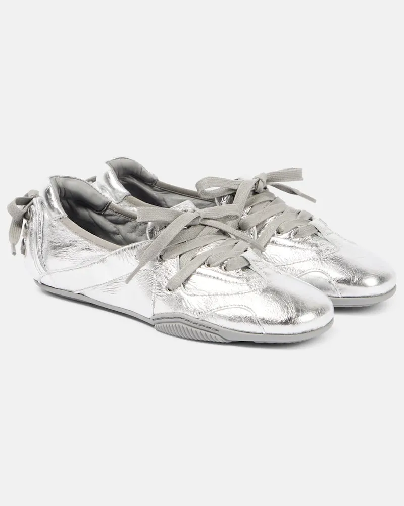 Acne Studios Ballerinas aus Metallic-Leder Silber