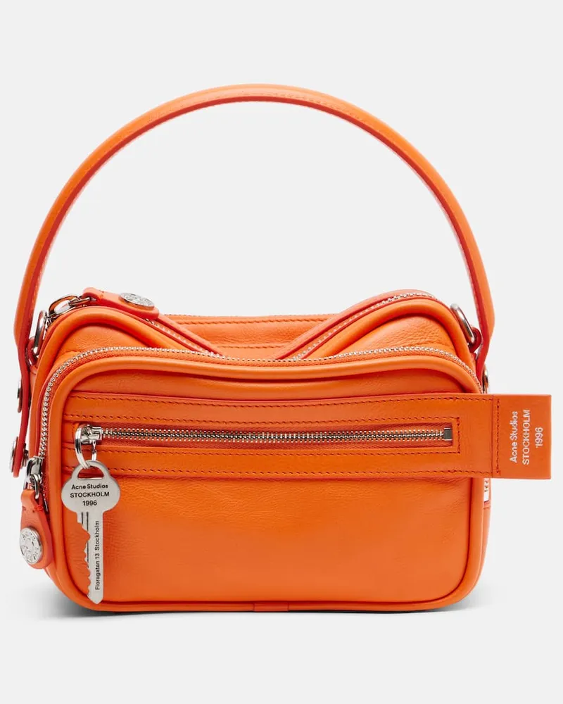 Acne Studios Crossbody Bag Camera Kit aus Leder Orange