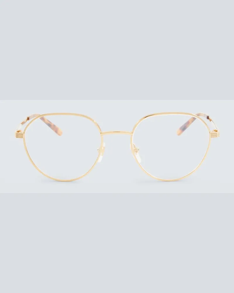 Gucci Runde Brille Gold