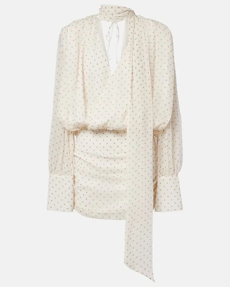 ROTATE Birger Christensen Bedrucktes Minikleid Weiß