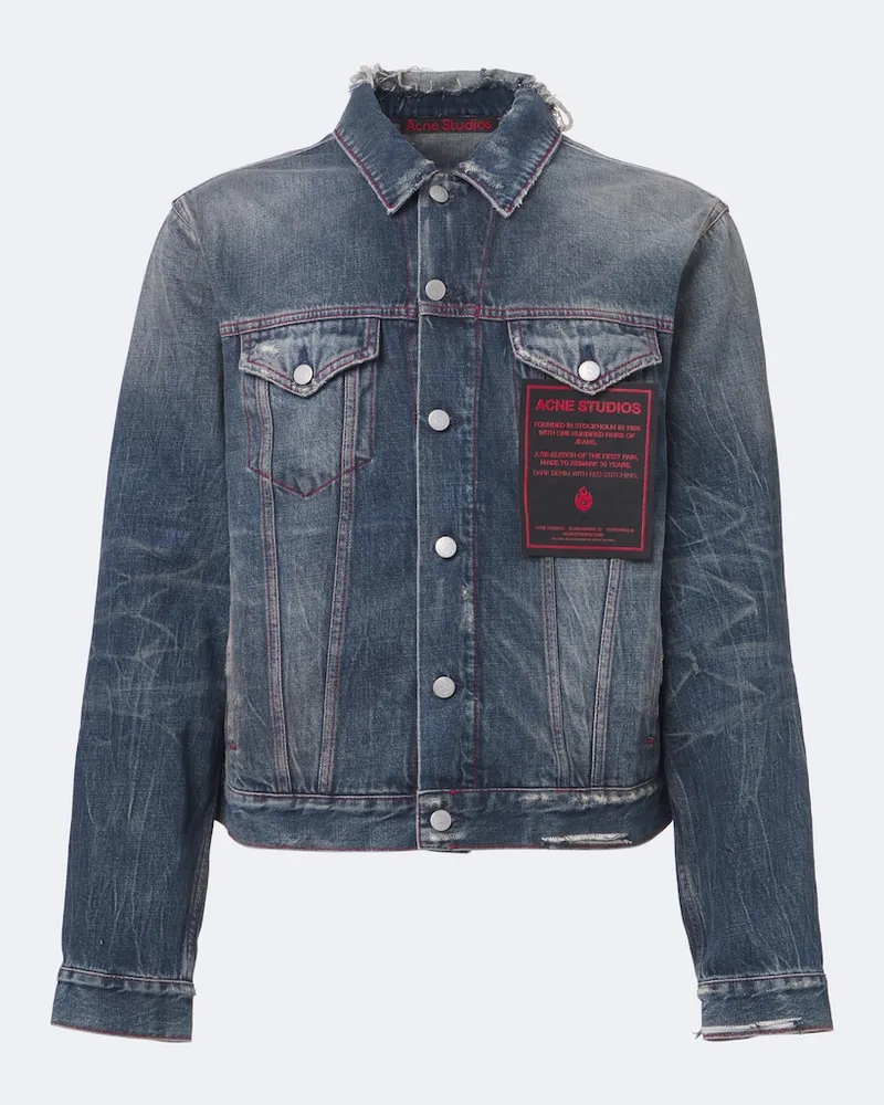 Acne Studios Distressed Jeansjacke Re-edition Blau