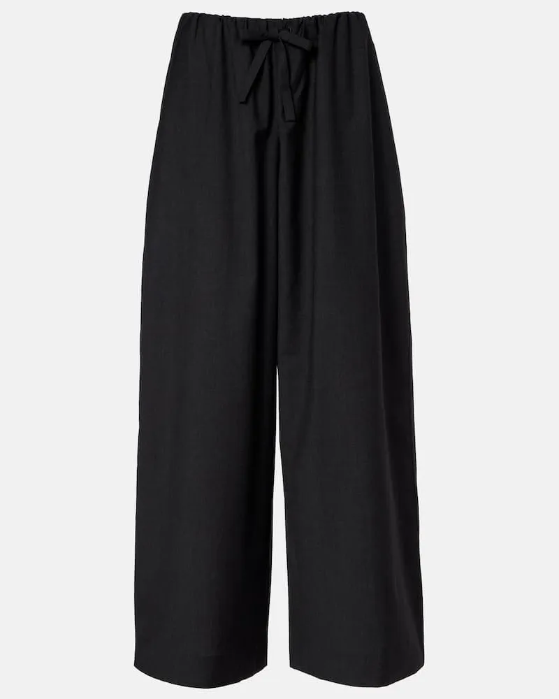 Totême Weite Hose aus Wolle Schwarz