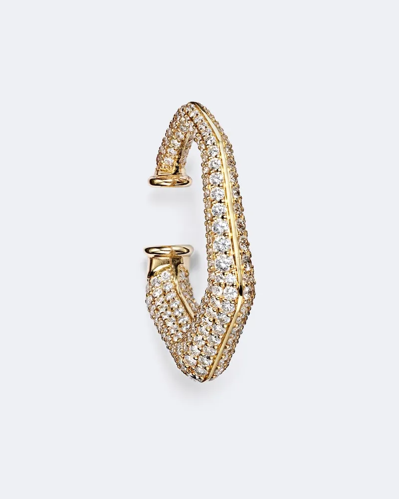 Ananya Einzelner Ear Cuff Carved aus 18kt Gelbgold mit Diamanten Gold