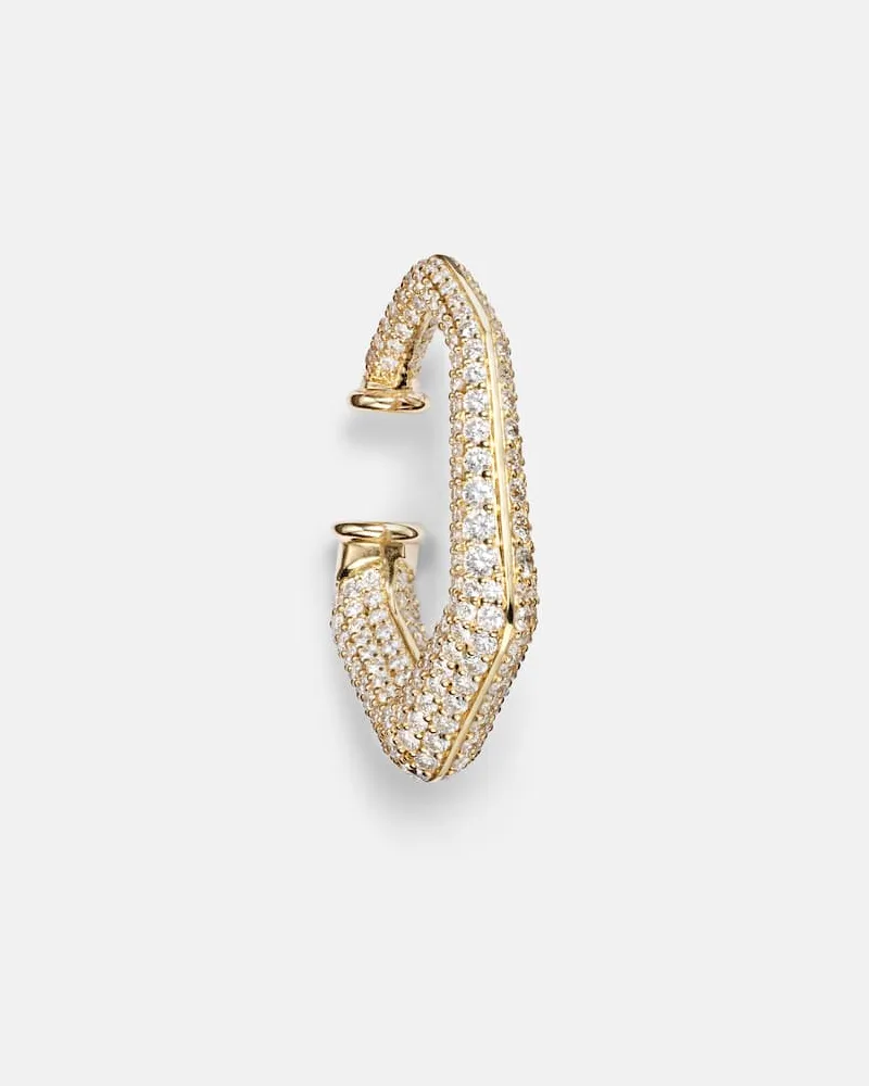 Ananya Einzelner Ear Cuff Carved aus 18kt Gelbgold mit Diamanten Gold