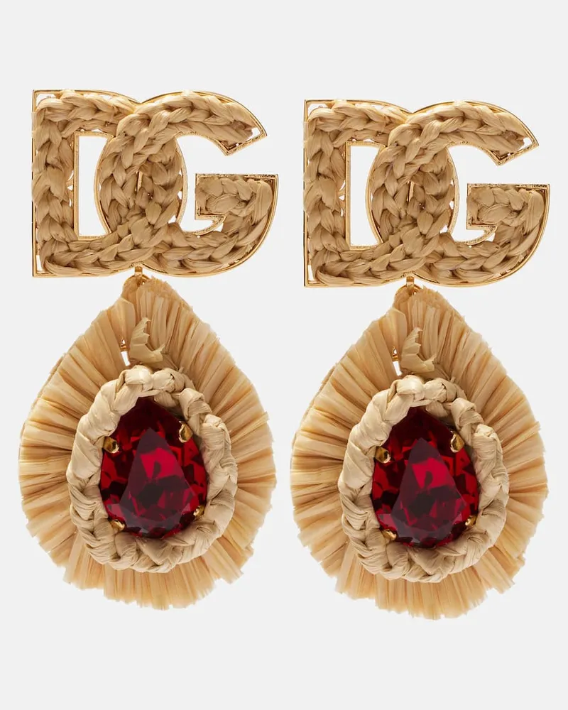 Dolce & Gabbana Clip-Ohrringe DG mit Kristallen Gold