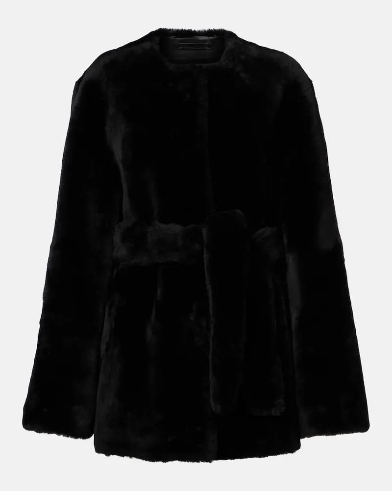 Totême Jacke aus Shearling Schwarz