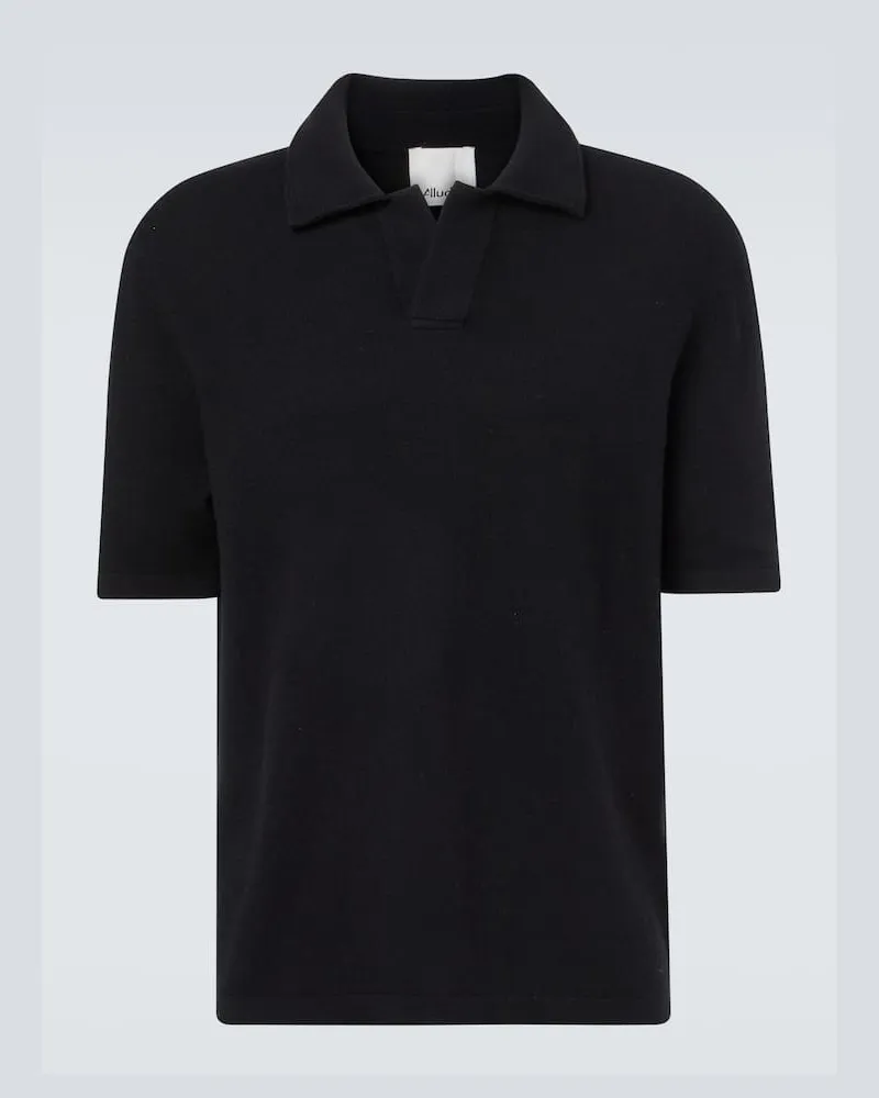 ALLUDE Polopullover aus Wolle und Kaschmir Schwarz