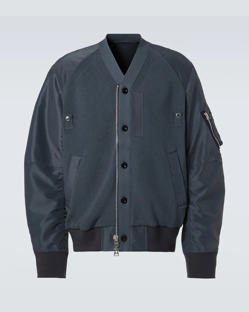 Sacai Blouson aus Twill Blau