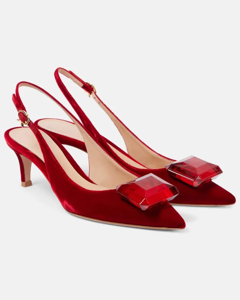Gianvito Rossi Slingback-Pumps Jaipur 55 aus Samt Rot