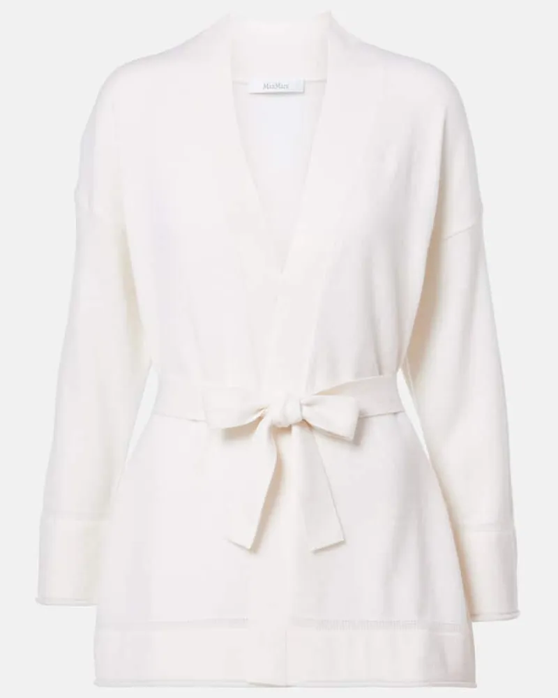 Max Mara Cardigan Arno aus Kaschmir Weiß