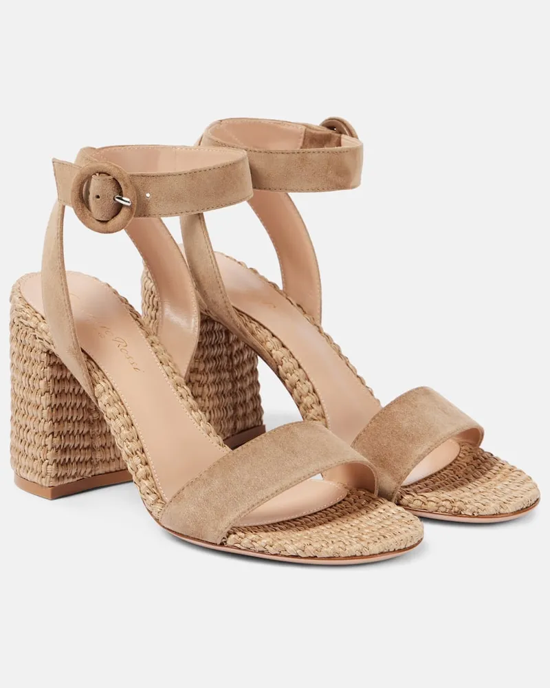 Gianvito Rossi Espadrille-Sandalen 85 aus Veloursleder Braun