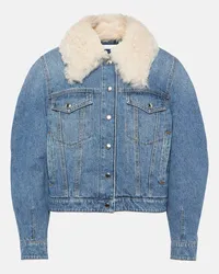 Chloé Chloe Jeansjacke mit Shearling Blau