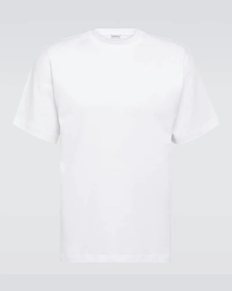 Burberry Bedrucktes T-Shirt aus Baumwoll-Jersey Weiß