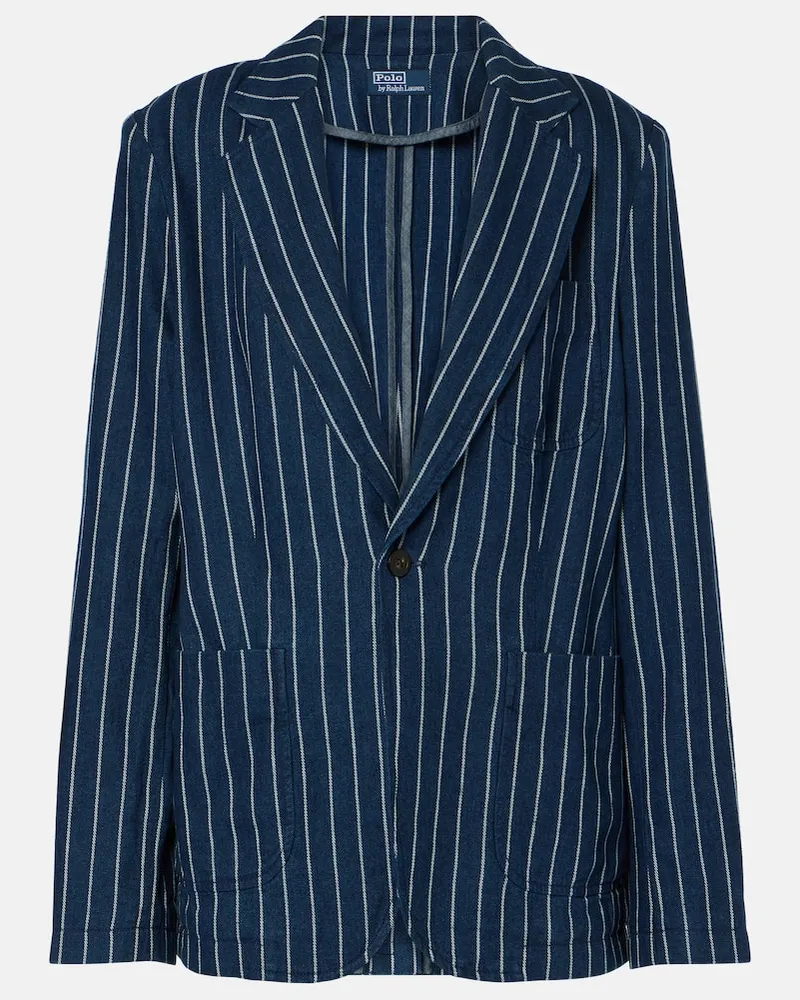 Ralph Lauren Blazer aus Leinen und Baumwolle Blau