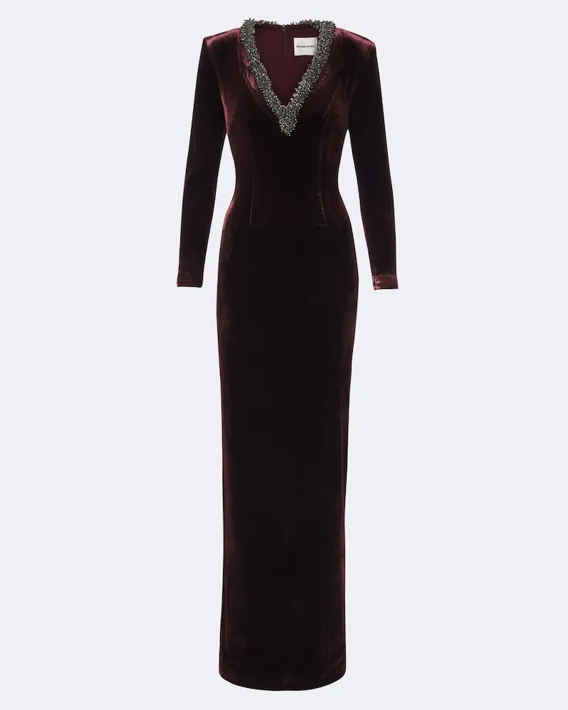 Roland Mouret Verzierte Robe aus Samt Violett