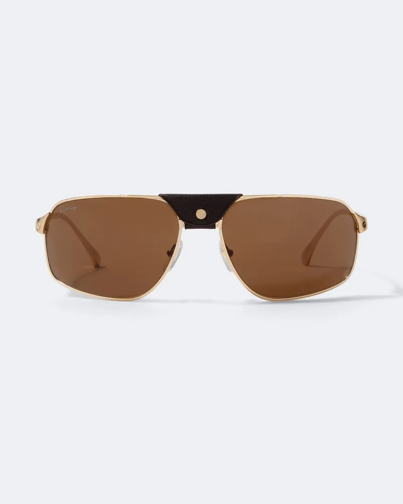 Cartier Piloten-Sonnenbrille Santos De Cartier Gold