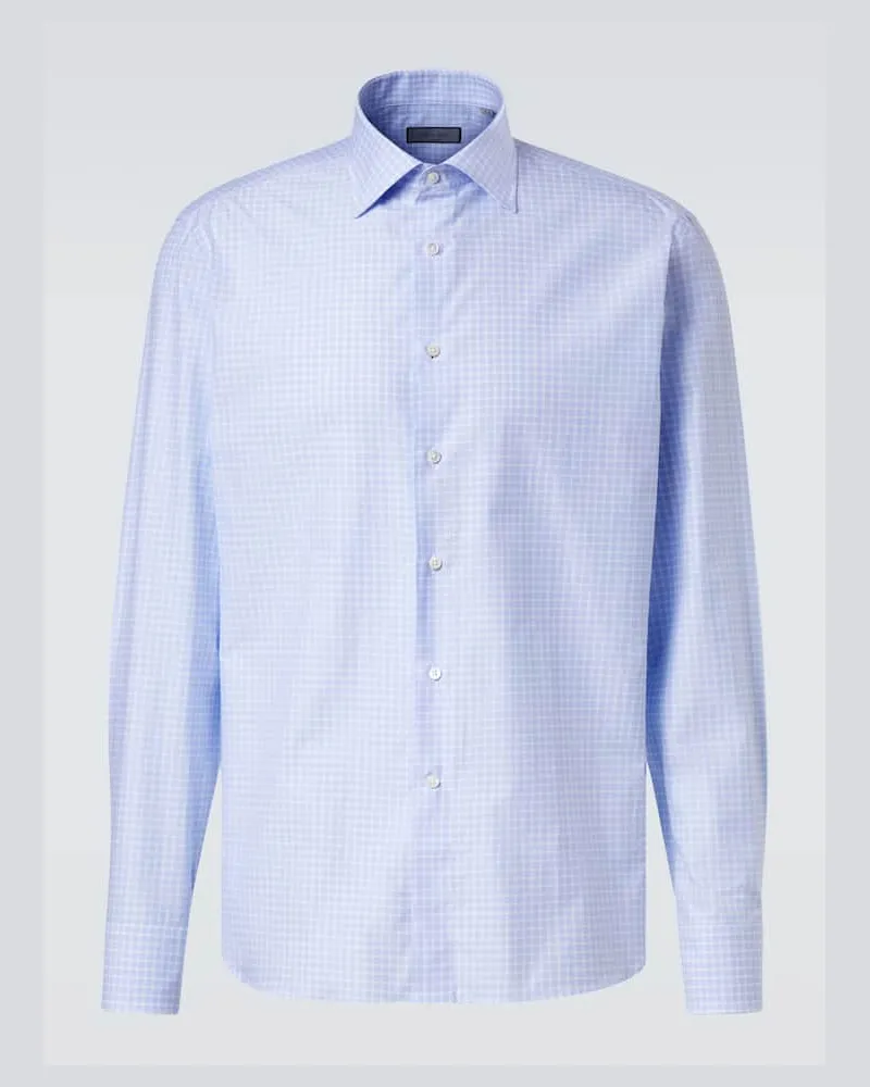 Canali Hemd aus Baumwollpopeline Blau