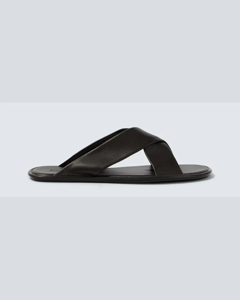 Saint Laurent Sandalen Carlyle aus Leder Braun
