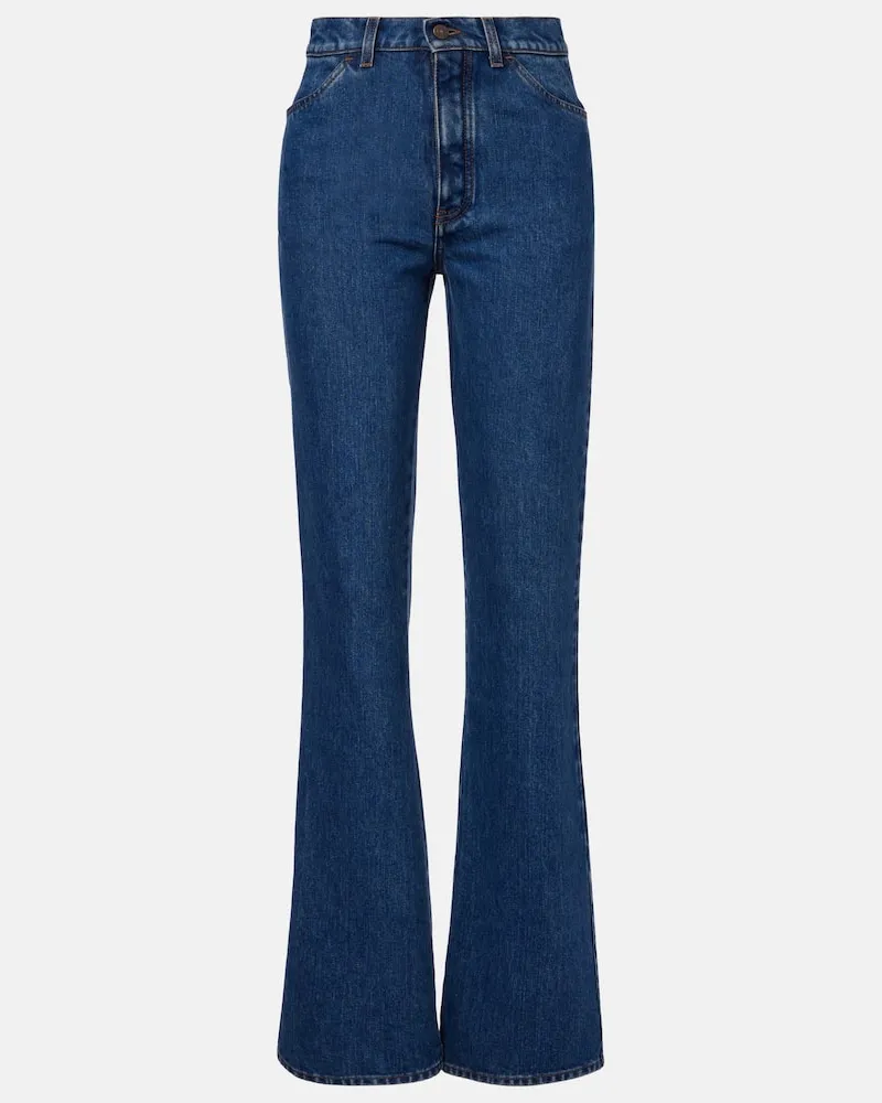 Loro Piana High-Rise Flared Jeans Merak Blau