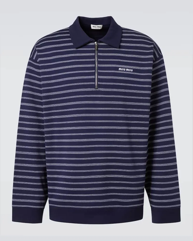 Miu Miu Polopullover aus Baumwolle Blau