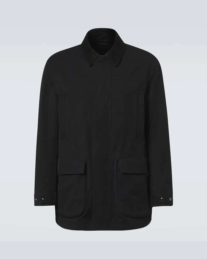 Tom Ford Feldjacke aus Twill Schwarz