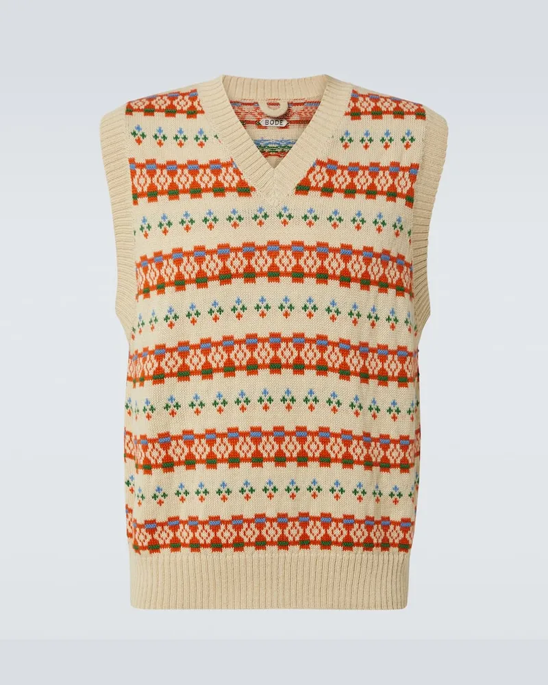 BODE Pullunder Fauna aus Alpakawoll-Jacquard Multicolor