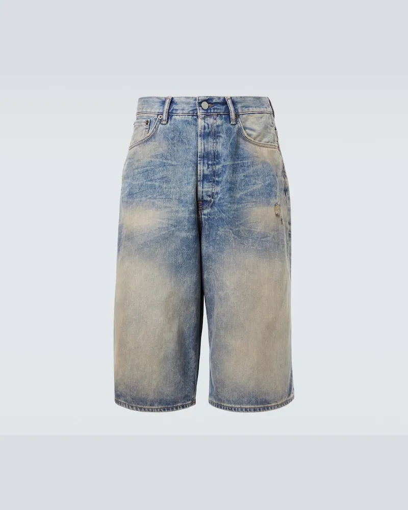 Acne Studios Low-Rise Jeansshorts Blau