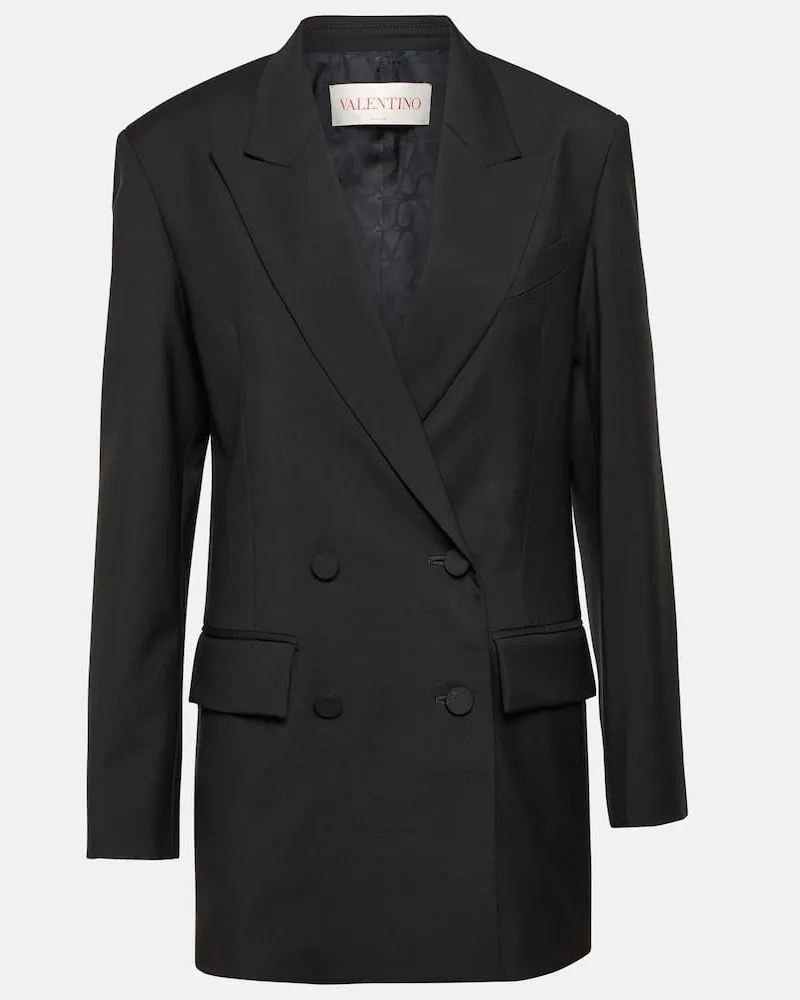 Valentino Garavani Blazer aus Wolle und Mohair Schwarz