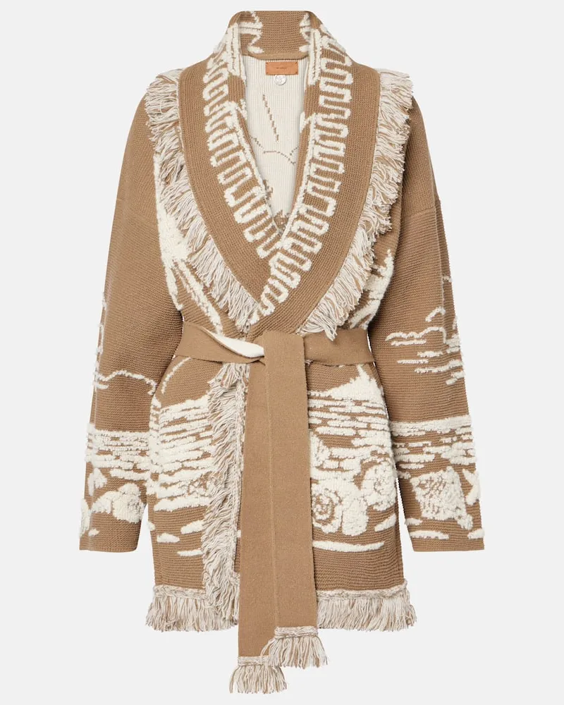 Alanui Cardigan Beyond The Horizons Beige