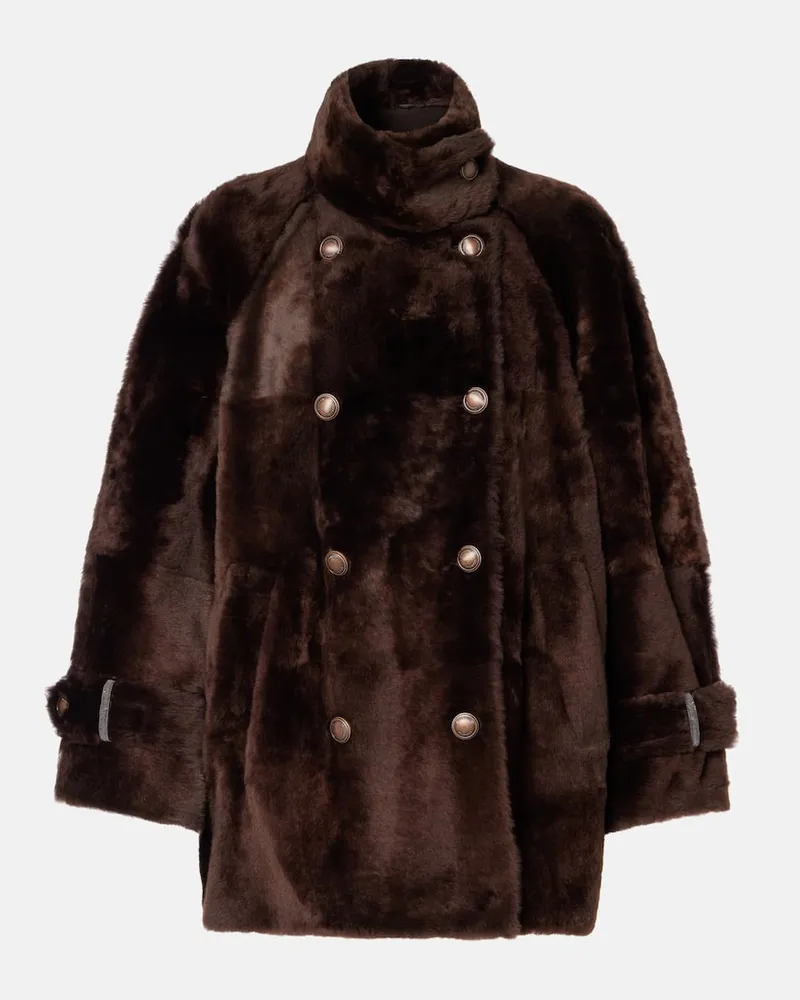Brunello Cucinelli Jacke aus Shearling Braun