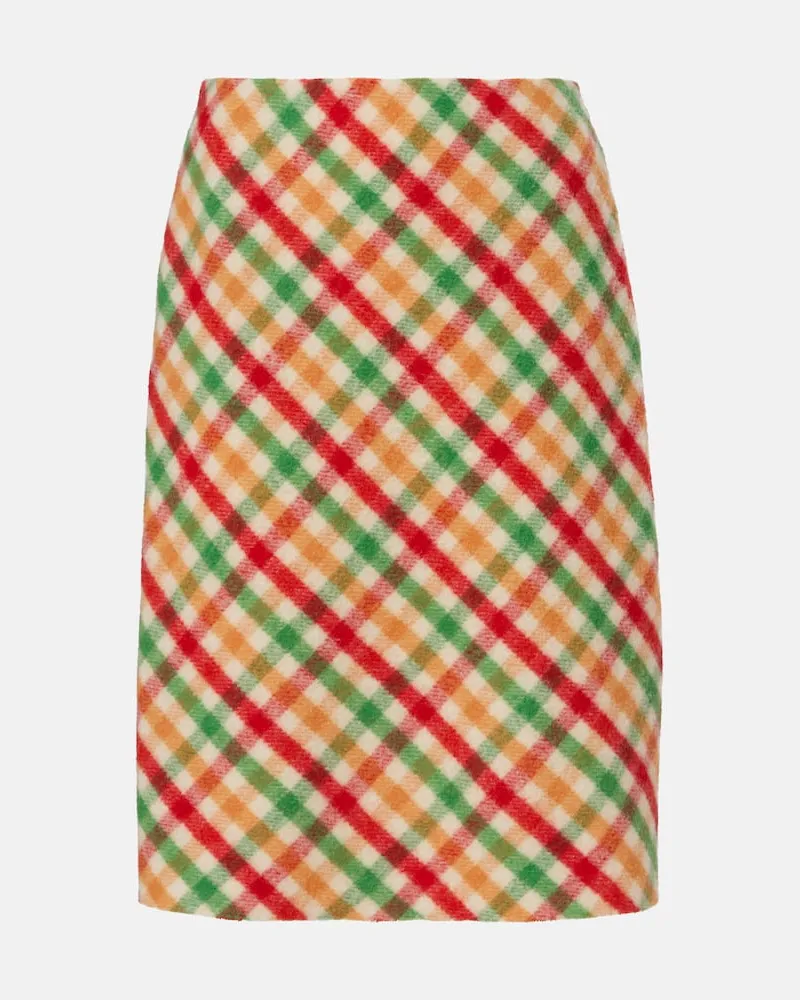 Miu Miu Bleistiftrock aus einem Wollgemisch Multicolor