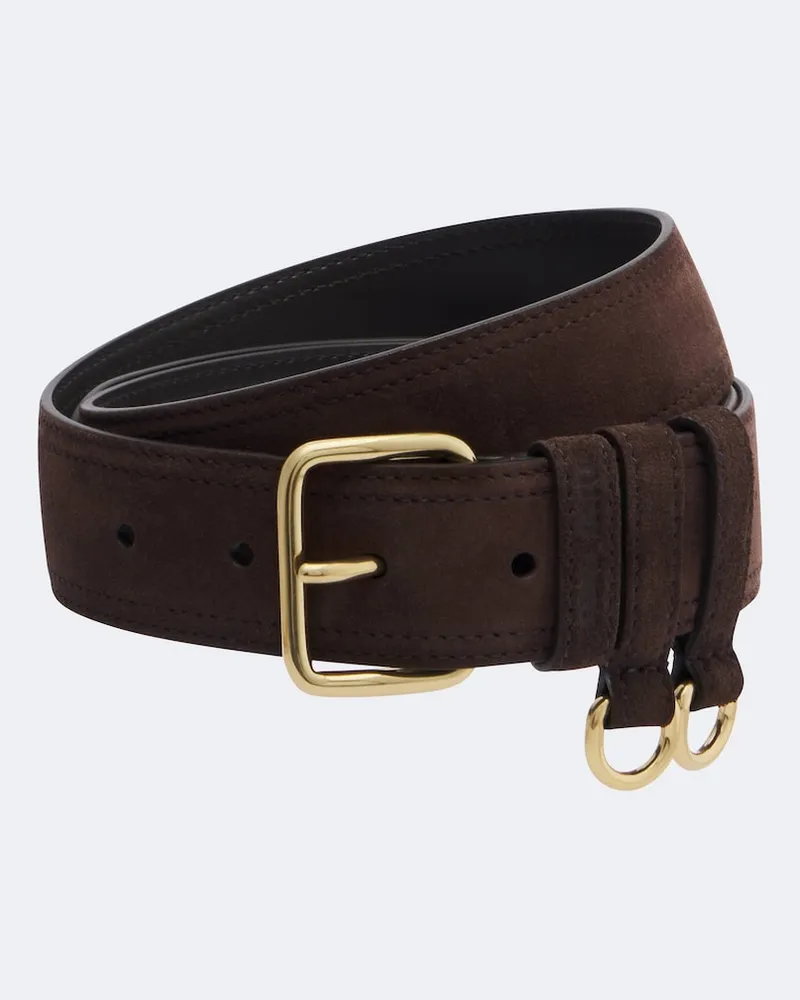 Miu Miu Gürtel aus Veloursleder Braun