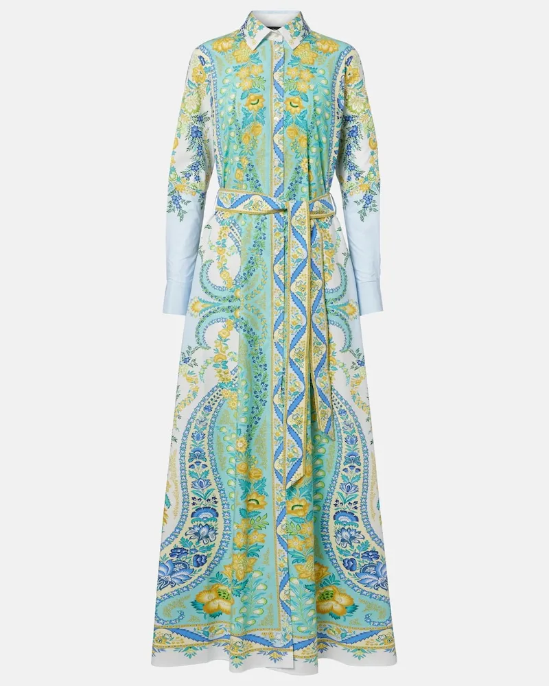 Etro Hemdblusenkleid aus Baumwolle Multicolor