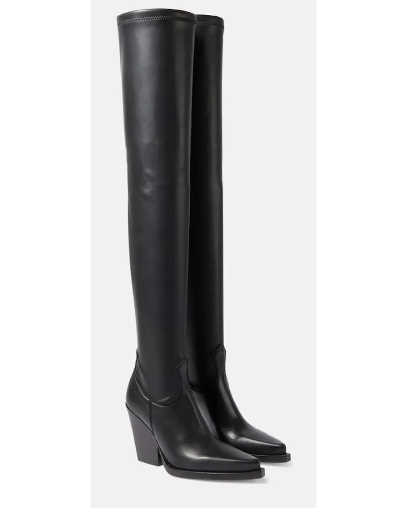 Paris Texas Overknee-Stiefel Vegas aus Lederimitat Schwarz